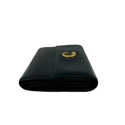Cartier Panthère Calf Leather Trifold Wallet Billfold Coin Purse Black — view 5