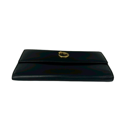 Cartier Panthère Calf Leather Trifold Wallet Billfold Coin Purse Black — view 6