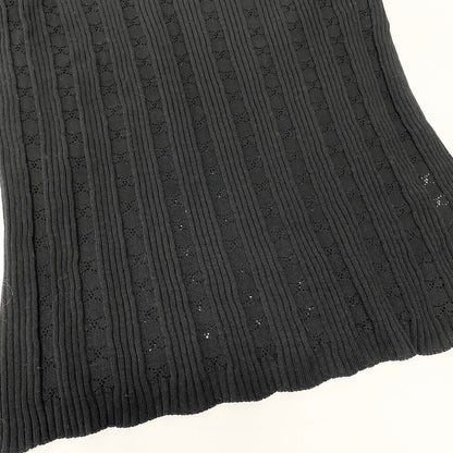 Chanel Ce8 CC Logo Jacquard Tight Knit Top 42 Black Cotton 100 Top Sweater — view 5