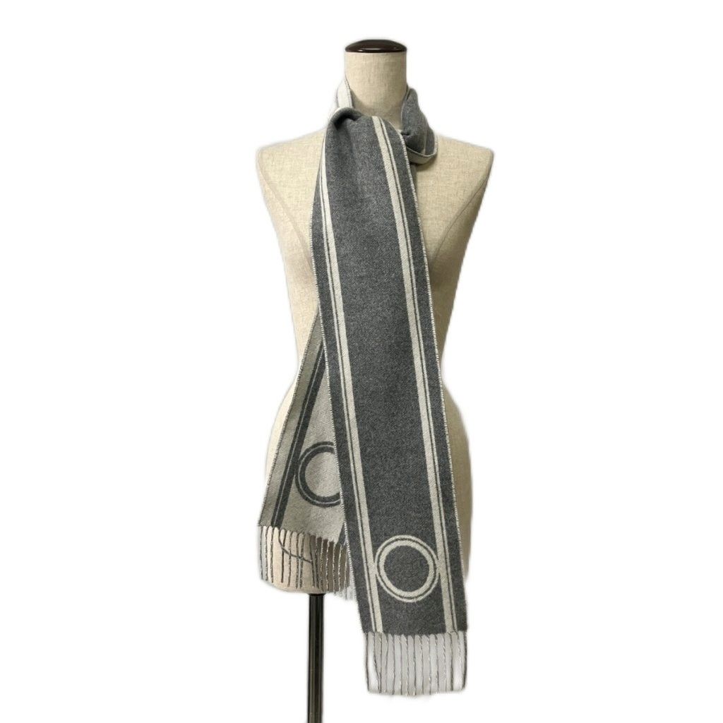 Hermes Bandore Cashmere Scarf Shawl Gray — view 4