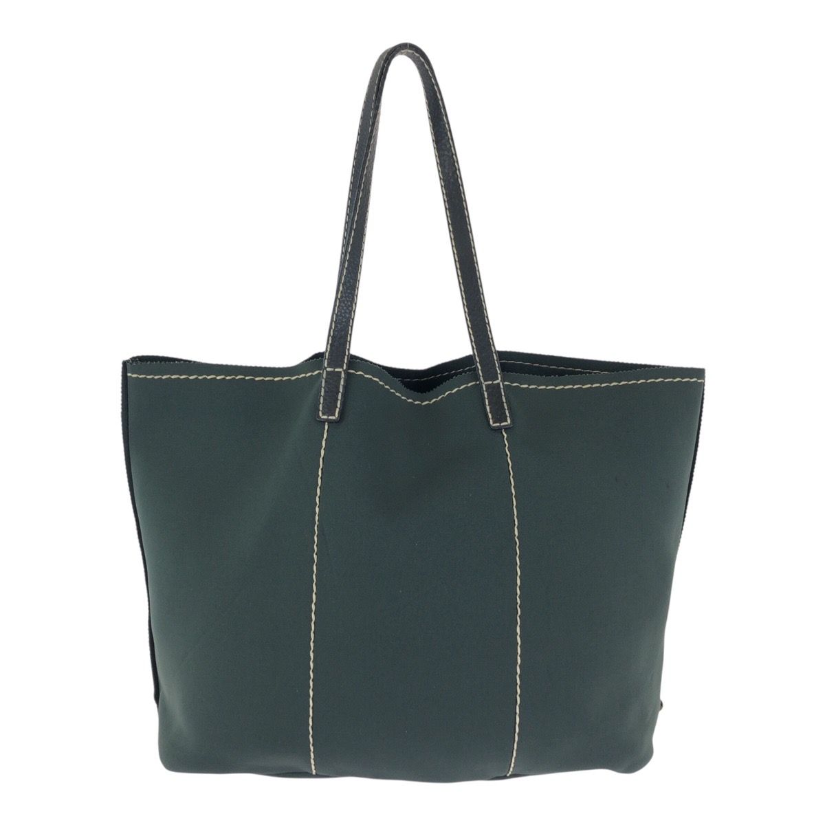 Prada Khaki Green Leather Neoprene Tote Shoulder Bag — view 2