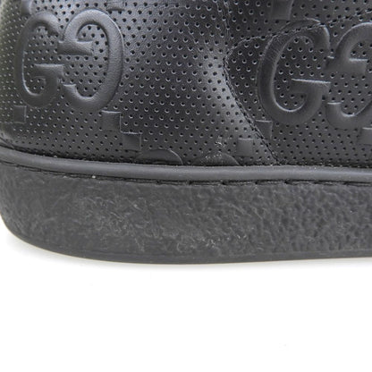 Gucci GG Embossed Perforated Leather Ace Sneakers Shoes Black 11 — view 3