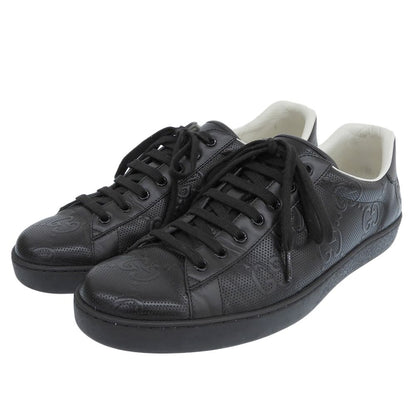 Gucci GG Embossed Perforated Leather Ace Sneakers Shoes Black 11