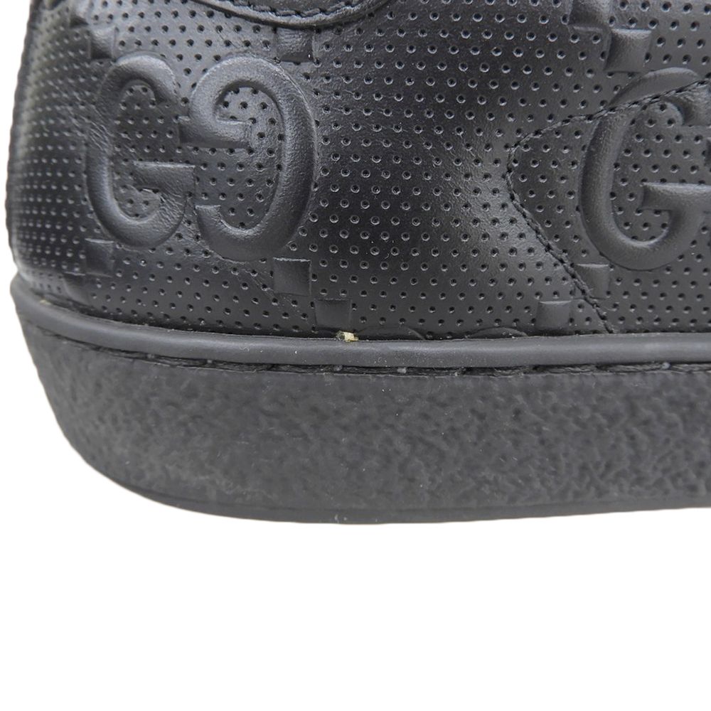 Gucci GG Embossed Perforated Leather Ace Sneakers Shoes Black 11 — view 4