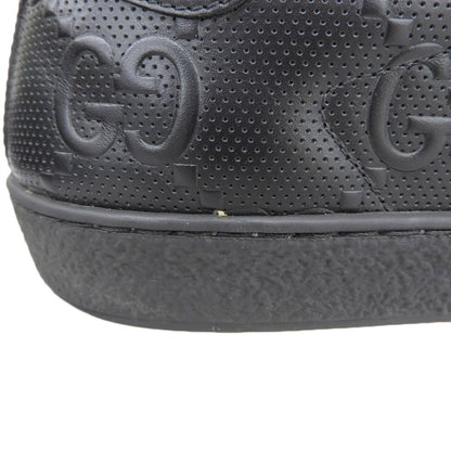 Gucci GG Embossed Perforated Leather Ace Sneakers Shoes Black 11 — view 4