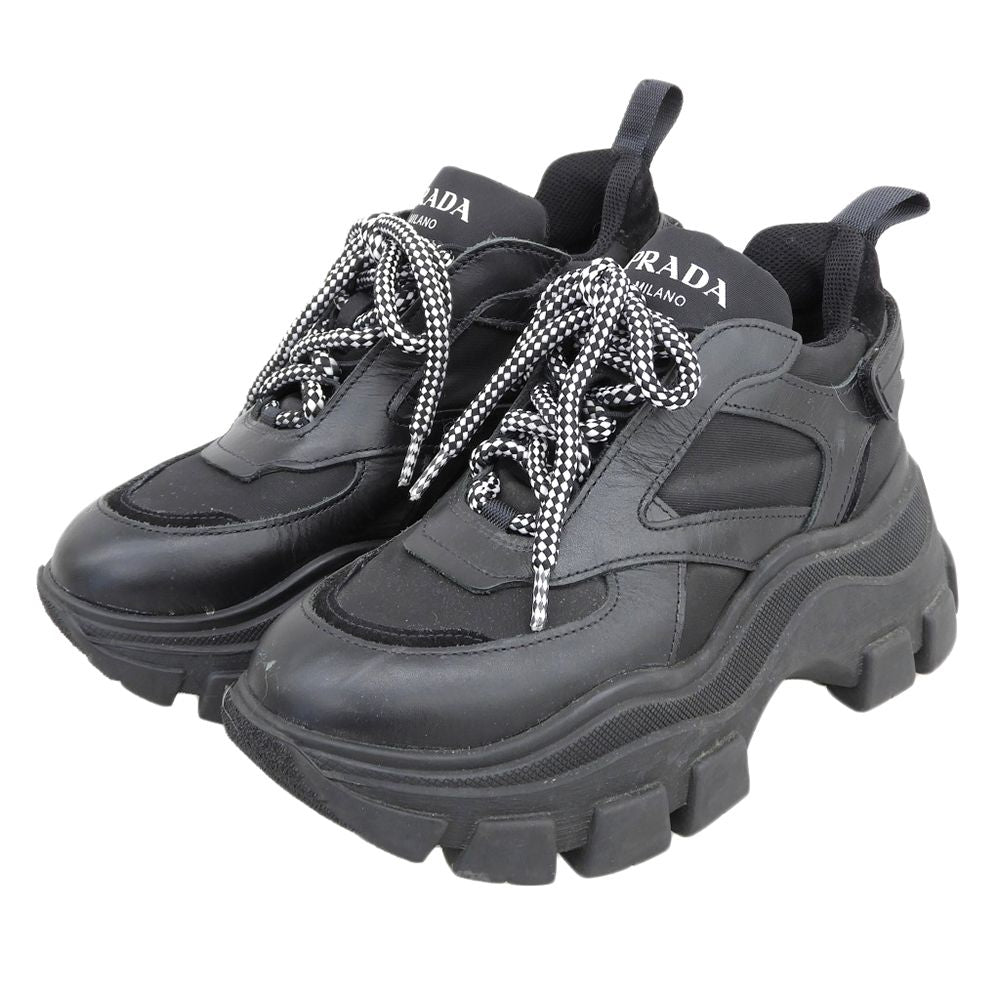 Prada Pegasus Platform Sneakers Shoes Black
