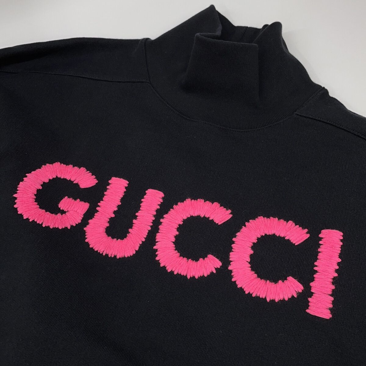 Gucci Black Pink Cotton Logo Sweatshirt XS — view 8