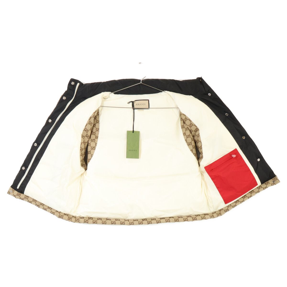Gucci GG Cotton Canvas Logo Patch Trim Down Jacket Vest 36 — view 4