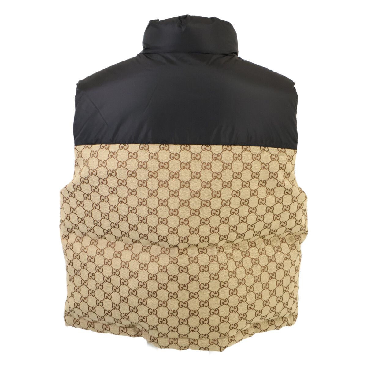Gucci GG Cotton Canvas Logo Patch Trim Down Jacket Vest 36 — view 2