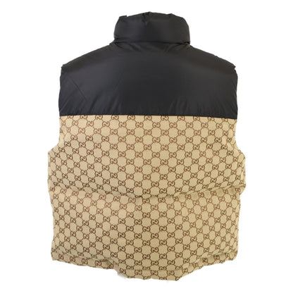 Gucci GG Cotton Canvas Logo Patch Trim Down Jacket Vest 36 — view 2