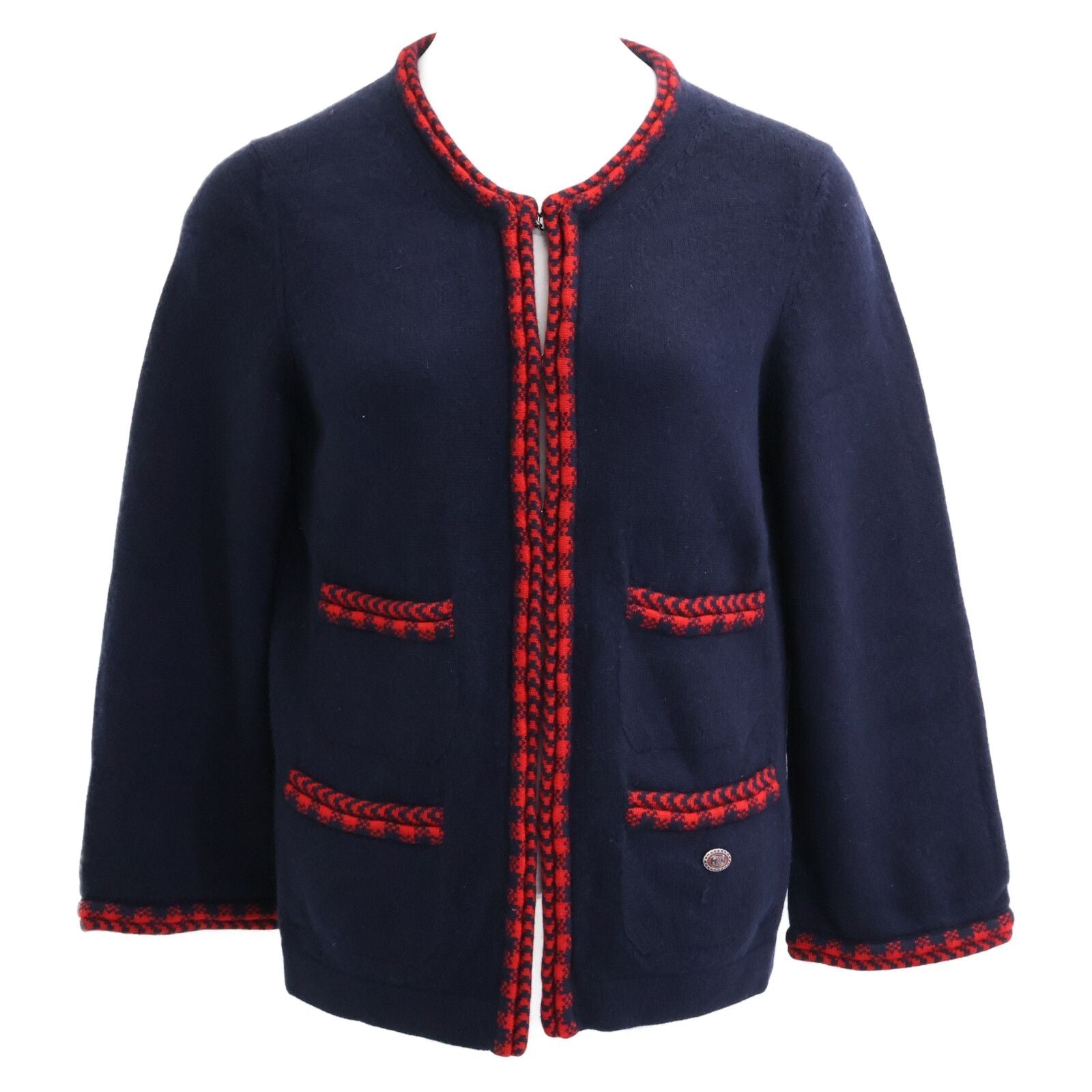 Chanel Cashmere Front Hook Cardigan 34