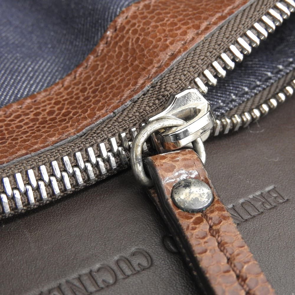 Brunello Cucinelli Leather 2-Way Shoulder Bag Brown — view 9