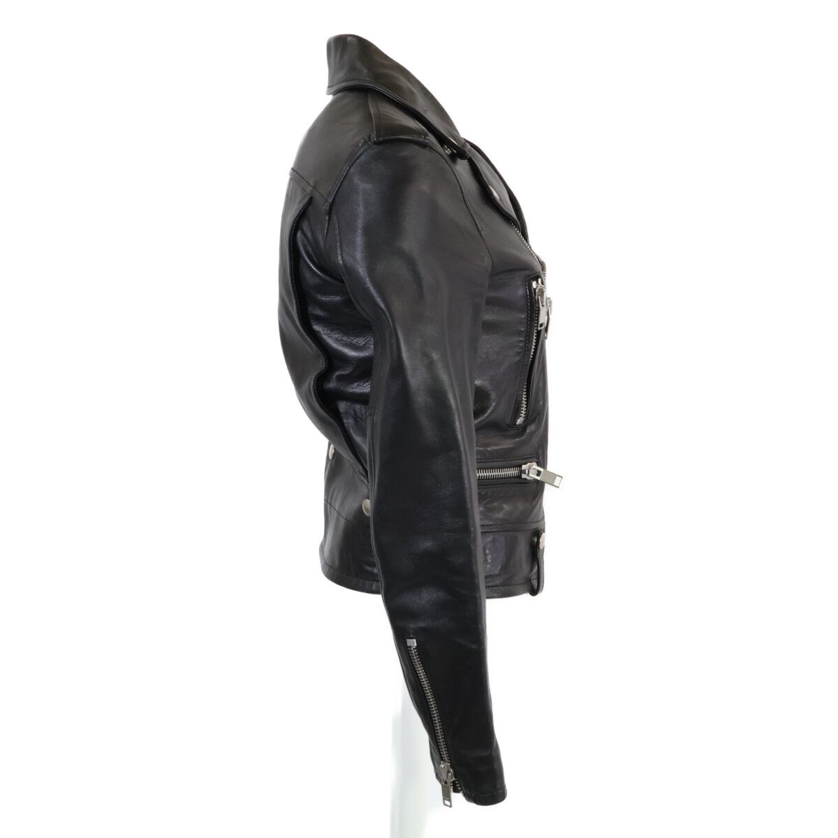 Saint Laurent Paris Lambskin Double Rider's Jacket 34 — view 4