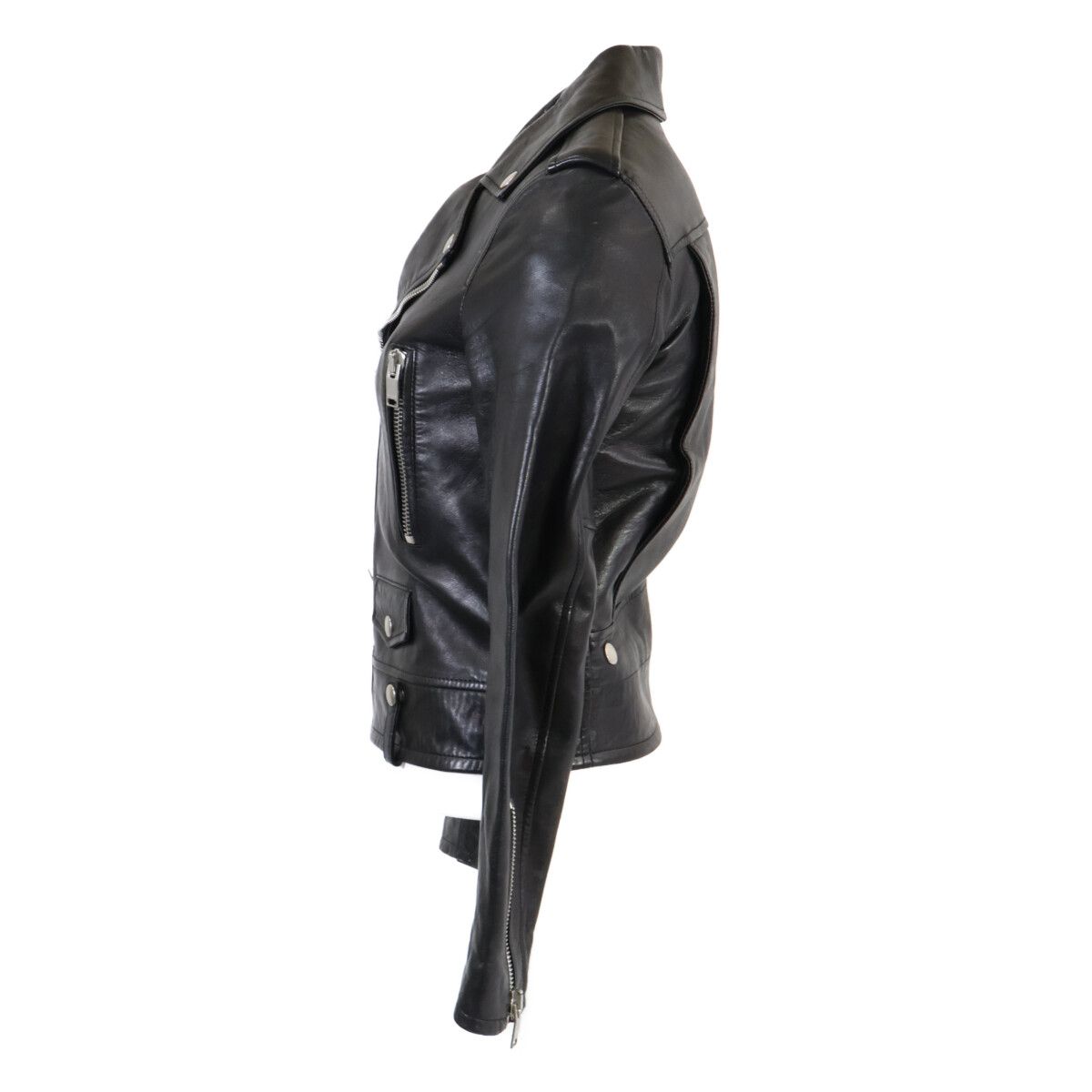 Saint Laurent Paris Lambskin Double Rider's Jacket 34 — view 3
