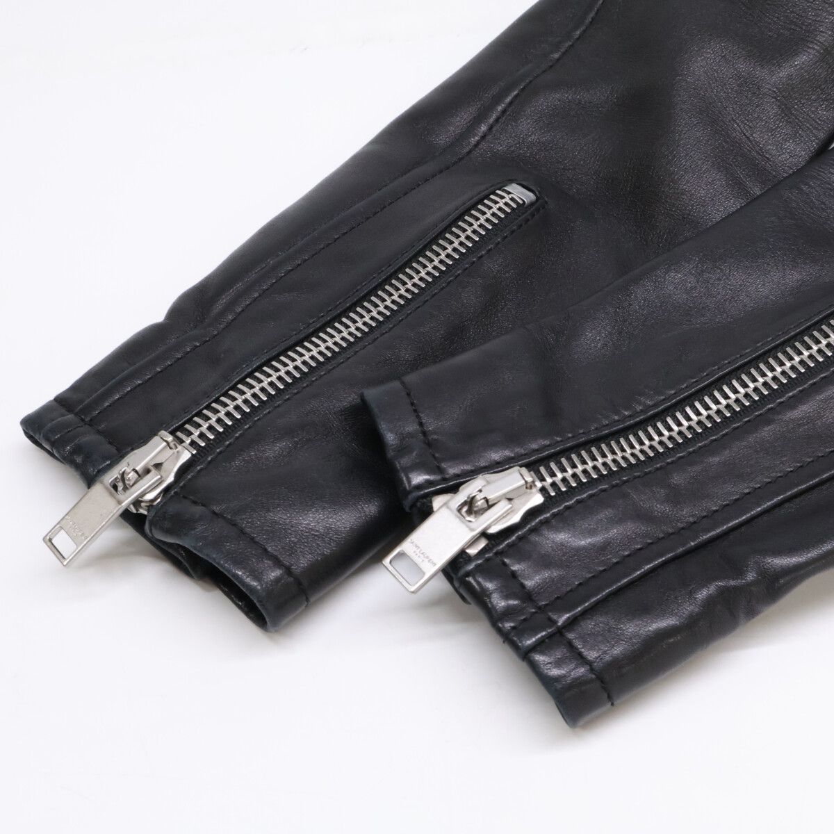 Saint Laurent Paris Lambskin Double Rider's Jacket 34 — view 9