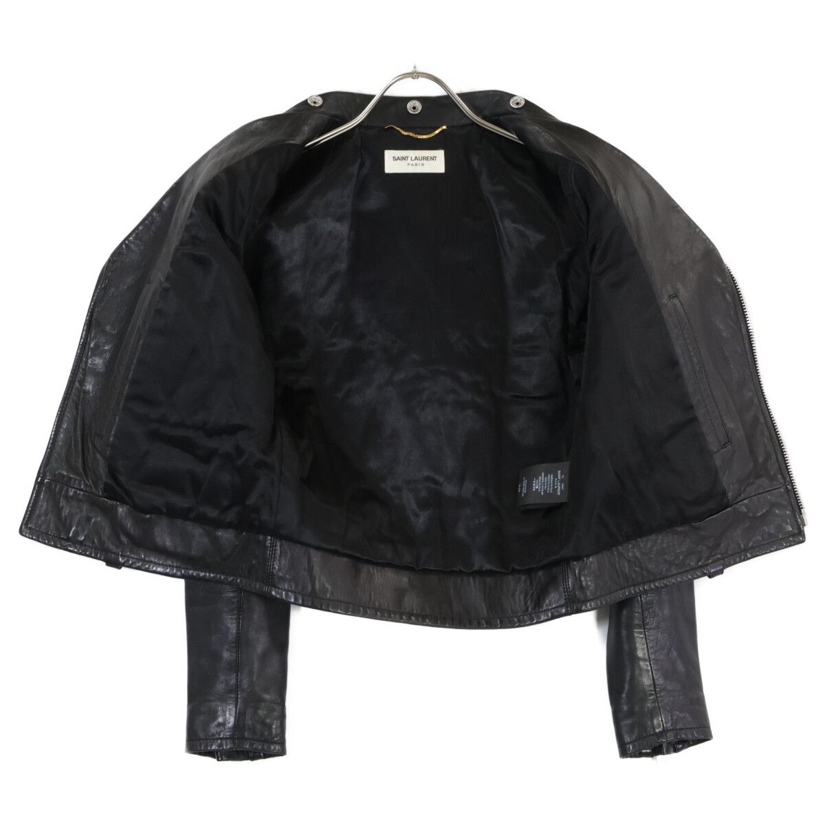 Saint Laurent Paris Lambskin Double Rider's Jacket 34 — view 5