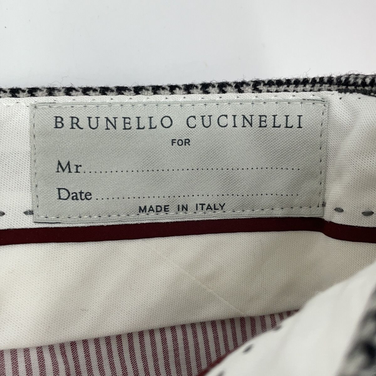 Brunello Cucinelli Gray Houndstooth Pattern Cashmere Wool Pants 48 — view 3