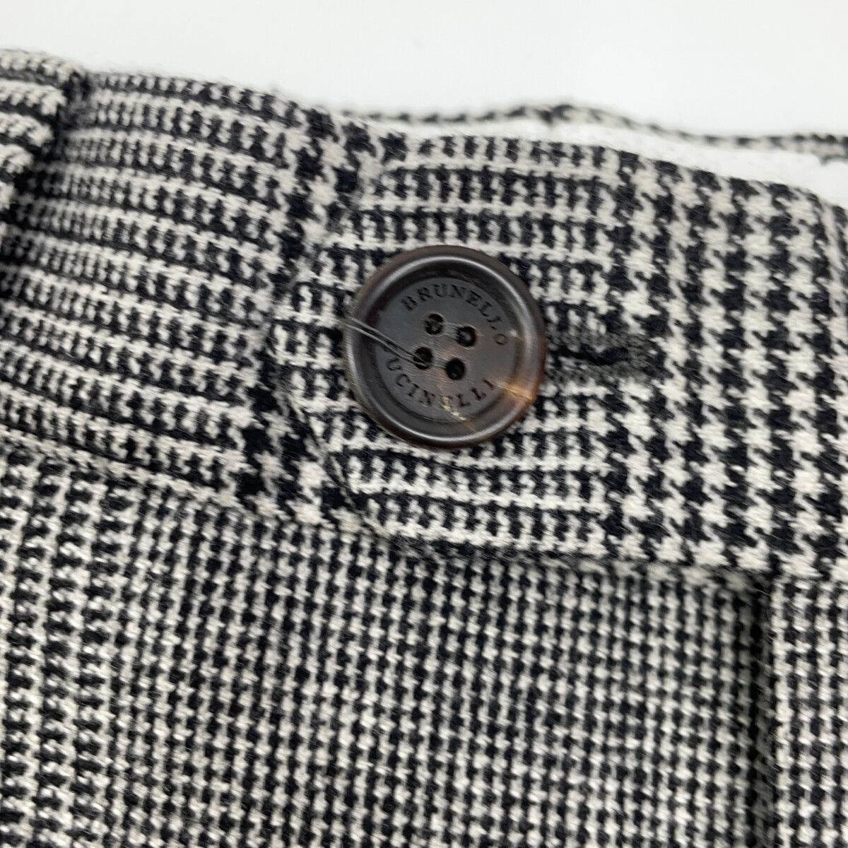 Brunello Cucinelli Gray Houndstooth Pattern Cashmere Wool Pants 48 — view 7