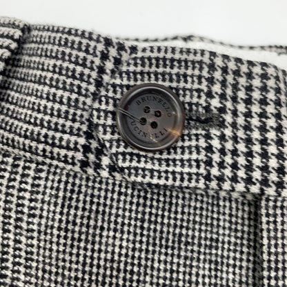 Brunello Cucinelli Gray Houndstooth Pattern Cashmere Wool Pants 48 — view 7