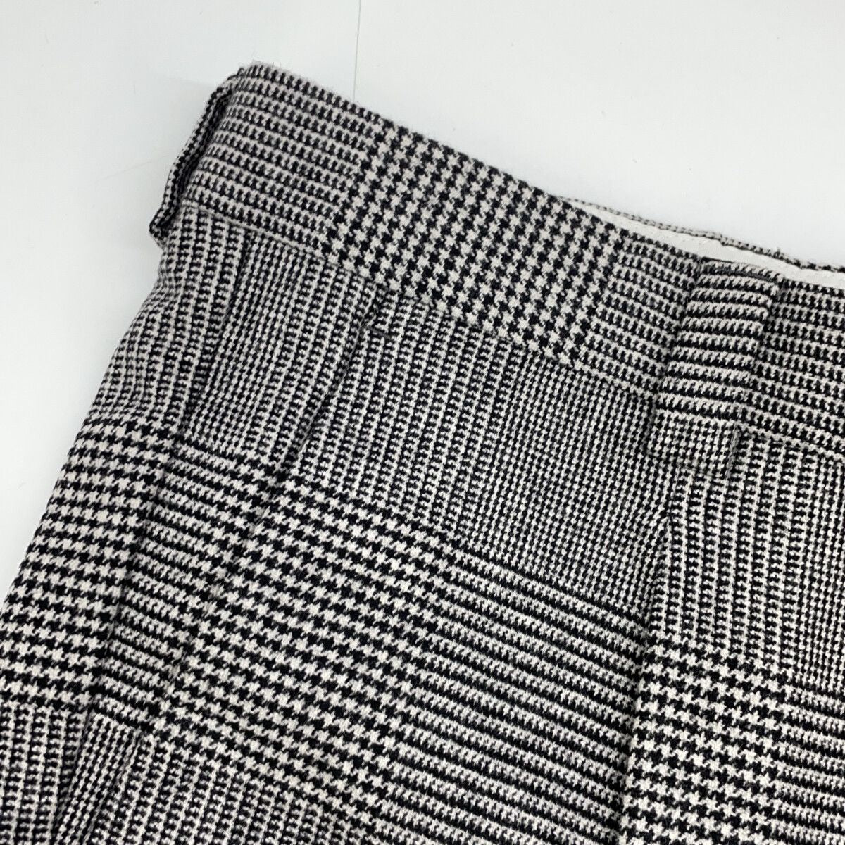 Brunello Cucinelli Gray Houndstooth Pattern Cashmere Wool Pants 48 — view 9
