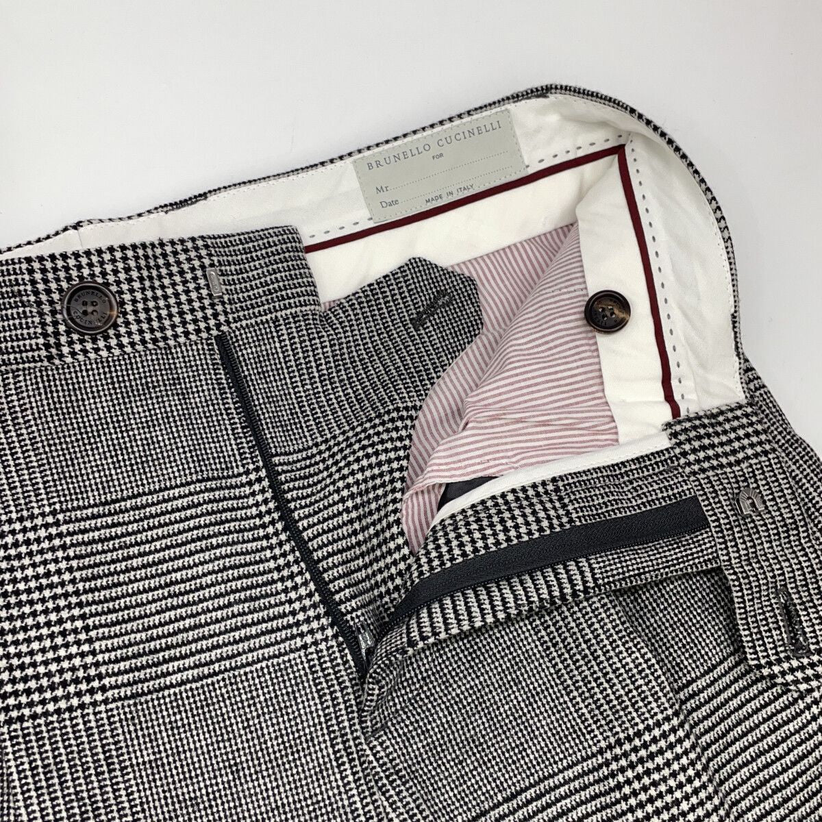 Brunello Cucinelli Gray Houndstooth Pattern Cashmere Wool Pants 48 — view 8