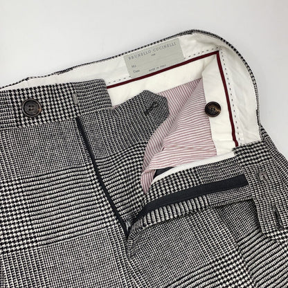 Brunello Cucinelli Gray Houndstooth Pattern Cashmere Wool Pants 48 — view 8