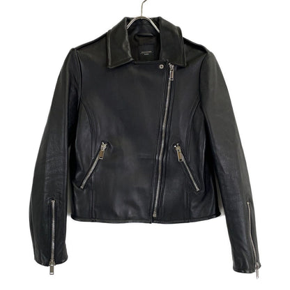 Max Maraweekend Black Lambskin Double Rider's Jacket 38