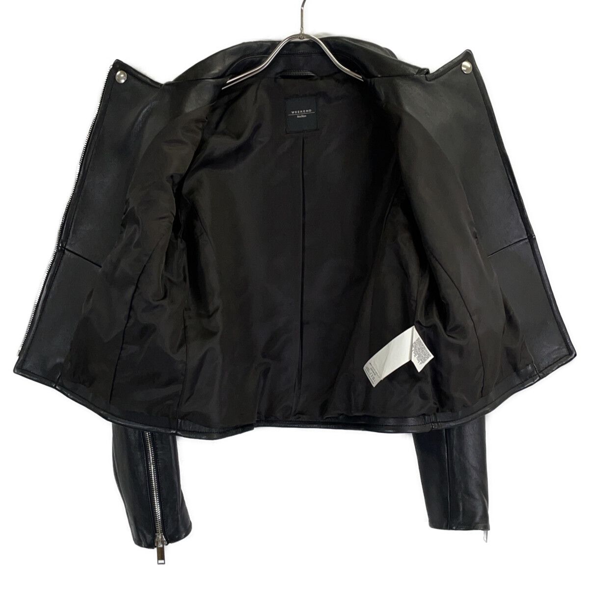 Max Maraweekend Black Lambskin Double Rider's Jacket 38 — view 3