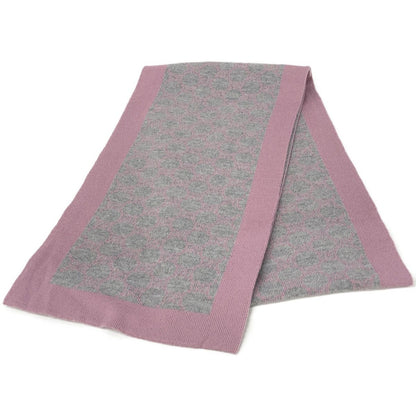 Gucci Gray Pink Wool GG Scarf