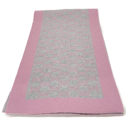 Gucci Gray Pink Wool GG Scarf — view 2