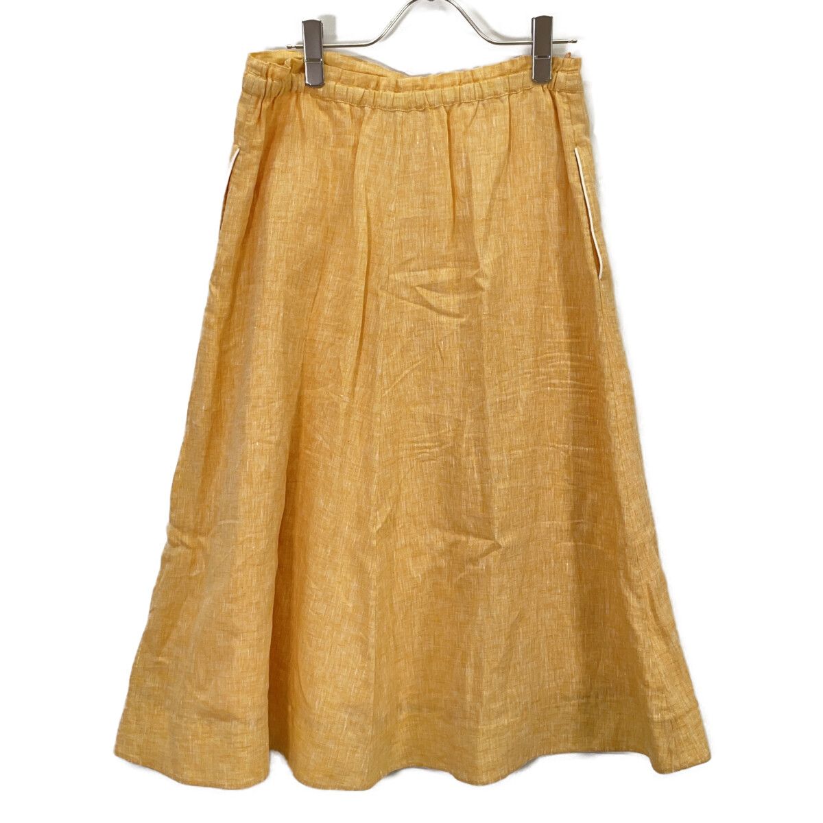 Loro Piana Yellow Linen Cotton Skirt 38
