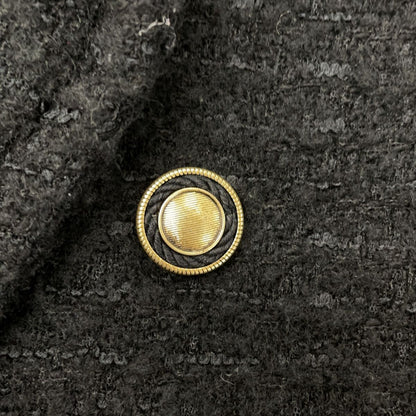 Saint Laurent Paris Black Wool Tweed Double Breasted Pea Coat 36 — view 9