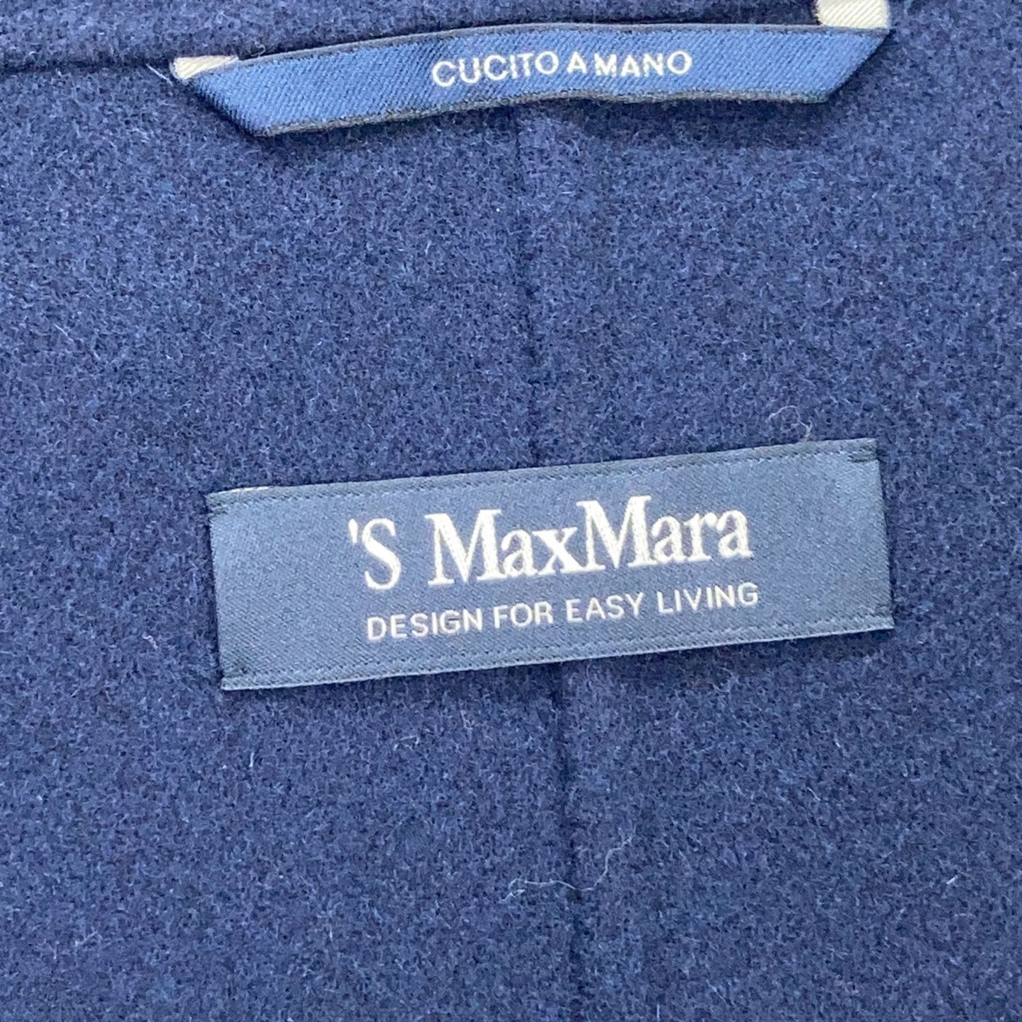 Max Mara S Maxmara Double Breasted Short Coat Navy 42 — view 4