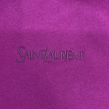 Saint Laurent Paris Purple Logo Embroidery Pullover Sweatshirt Hoodie — view 8