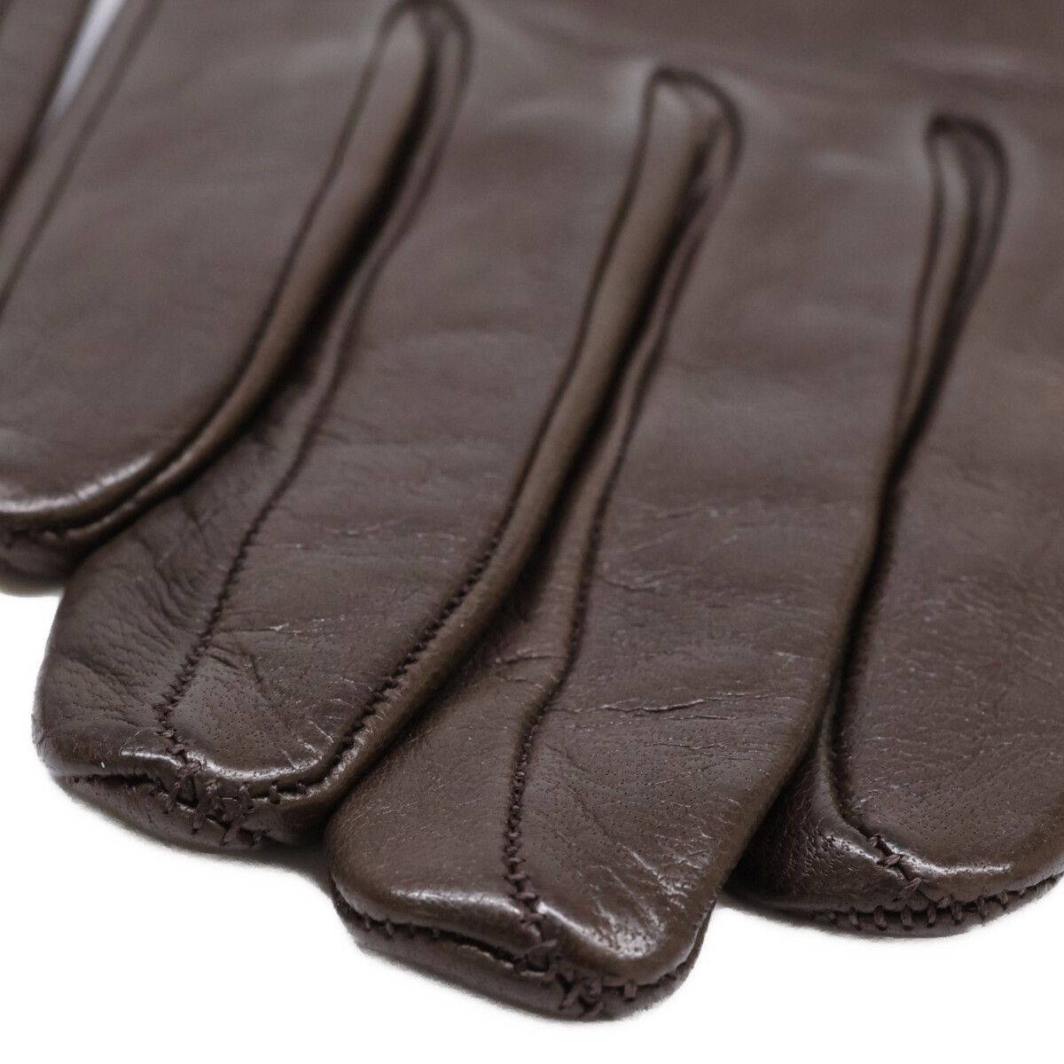 Hermes Lambskin Gloves Brown — view 9
