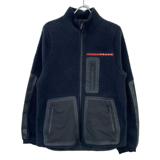 Prada Sport Navy Recycled Fleece Technical Jacket
