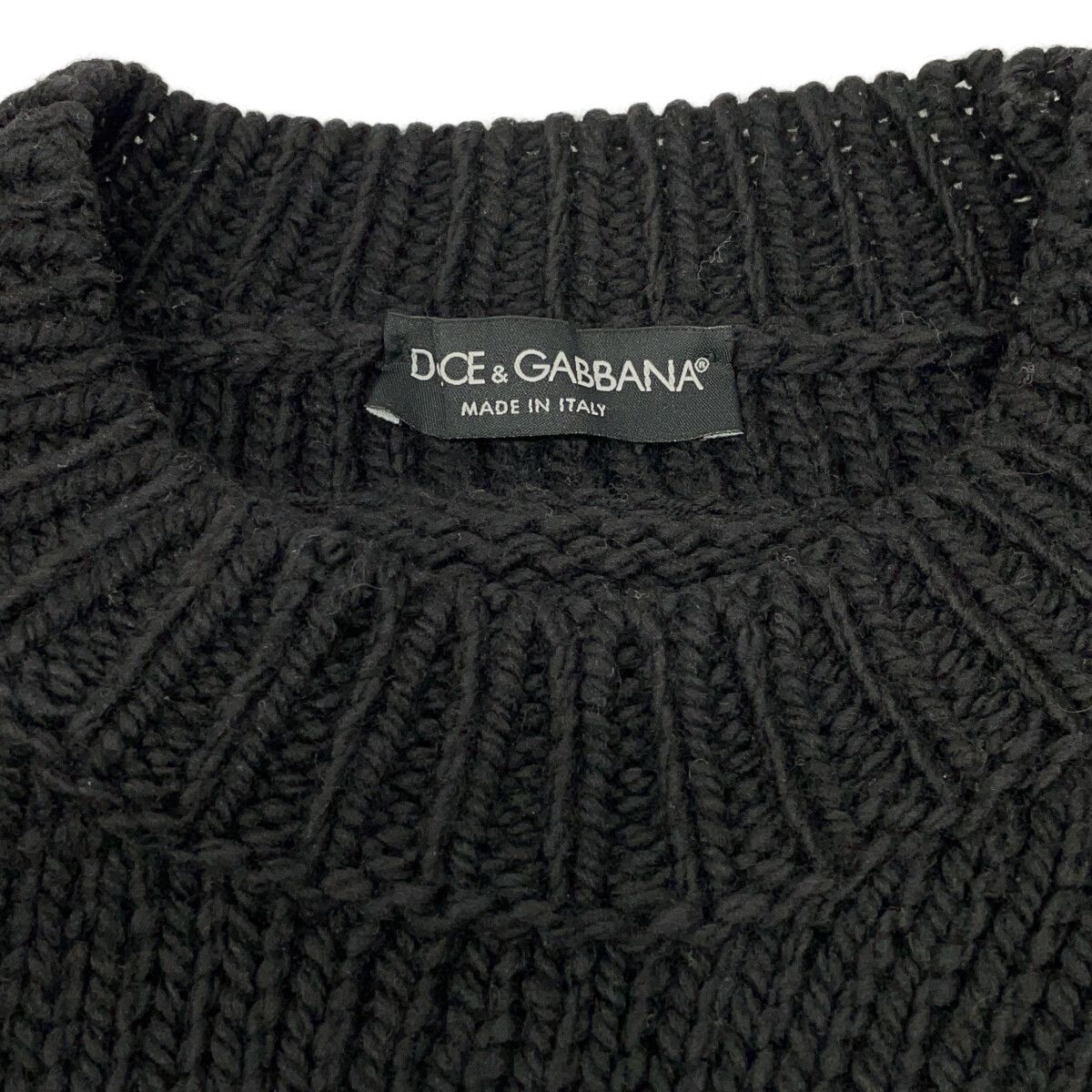 Dolce & Gabbana Black Wool Logo Knit Sweater — view 3