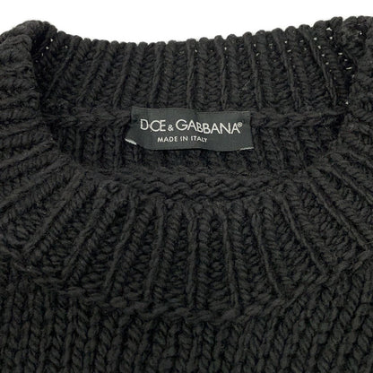 Dolce & Gabbana Black Wool Logo Knit Sweater — view 3