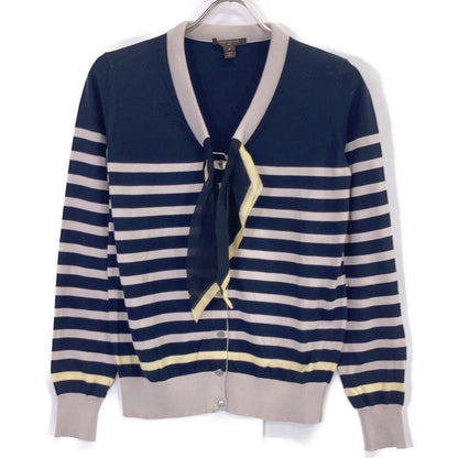 Louis Vuitton Navy Gray Cotton Scarf