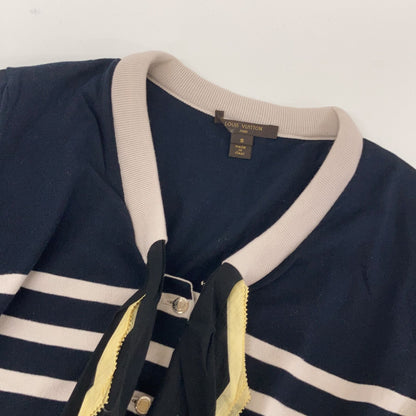Louis Vuitton Navy Gray Cotton Scarf — view 6
