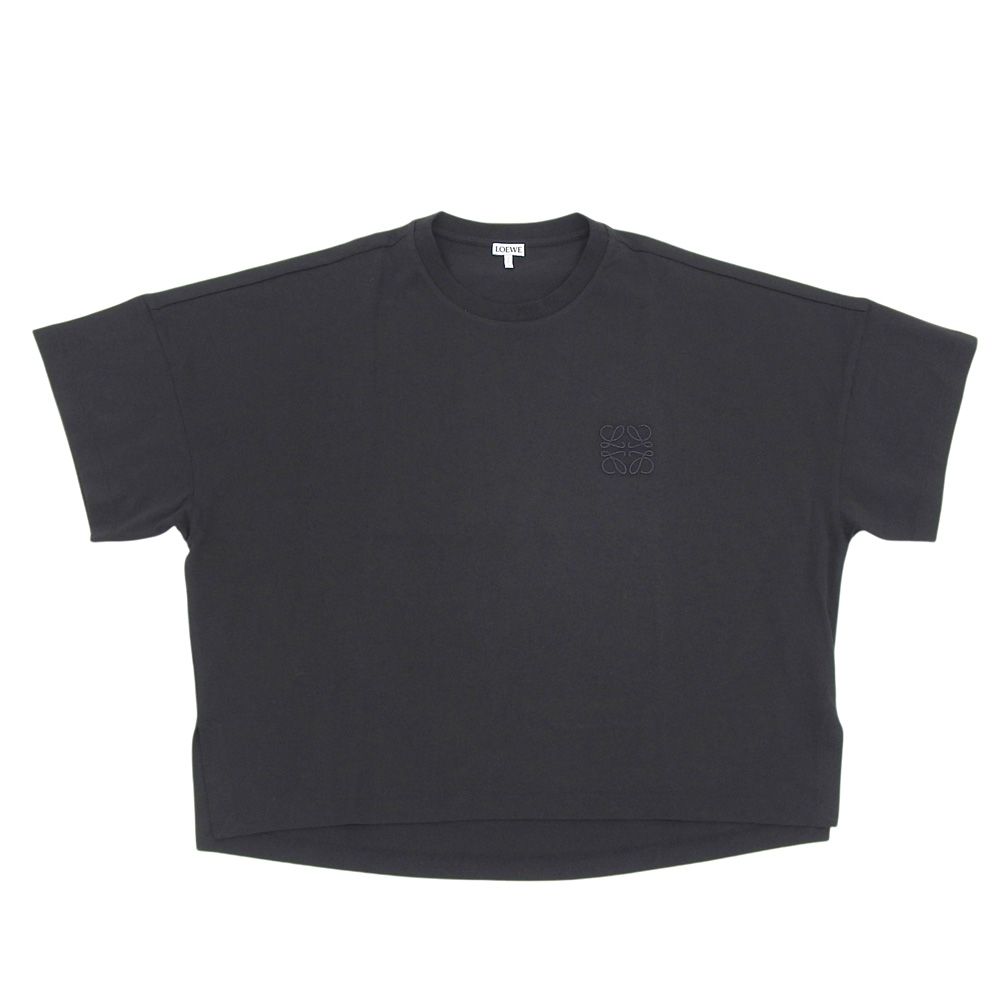 Loewe Anagram Cropped Length Cotton T-Shirt Top Black XS