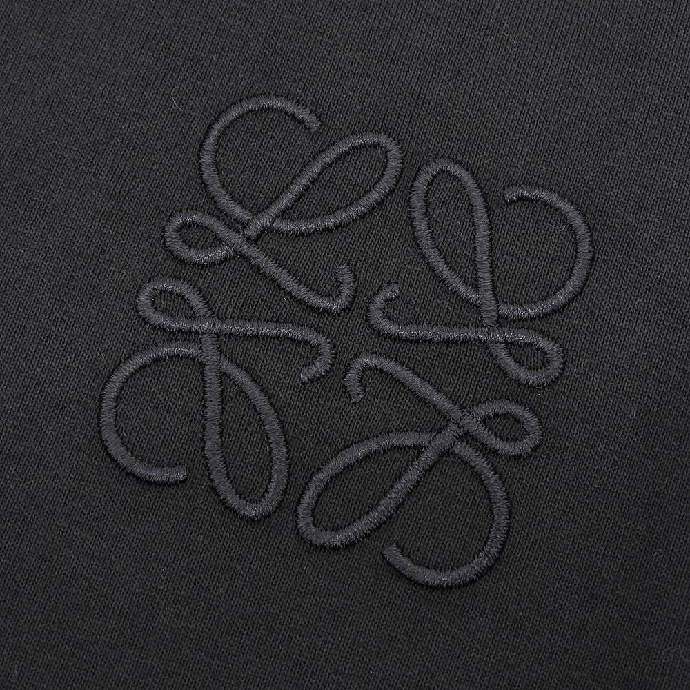 Loewe Anagram Cropped Length Cotton T-Shirt Top Black XS — view 6