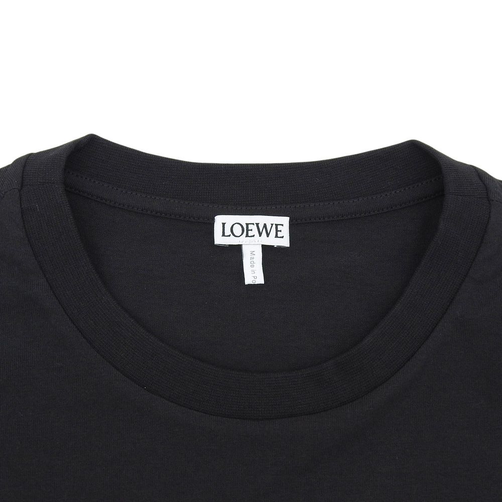 Loewe Anagram Cropped Length Cotton T-Shirt Top Black XS — view 4