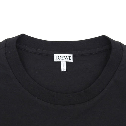 Loewe Anagram Cropped Length Cotton T-Shirt Top Black XS — view 4