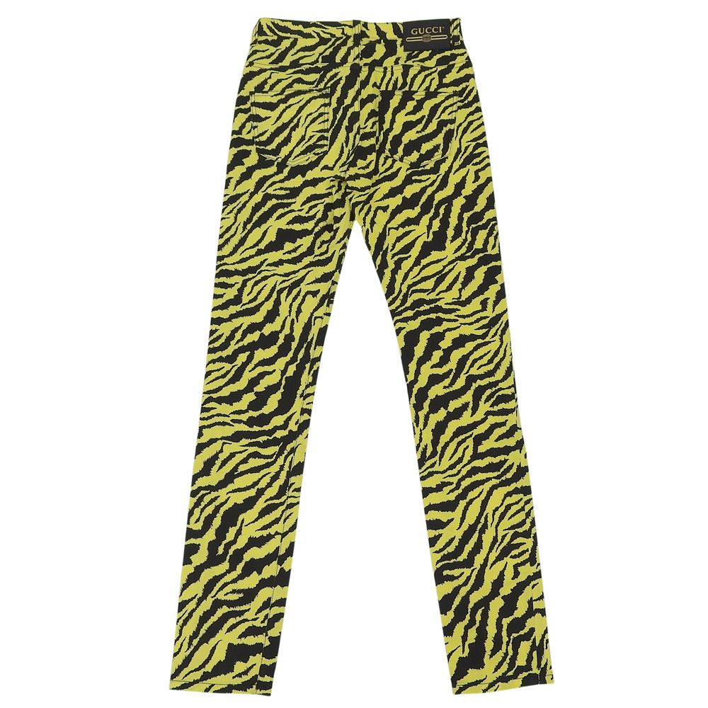 Gucci Like Zebra Print Straight Denim Yellow 26 Jeans — view 2