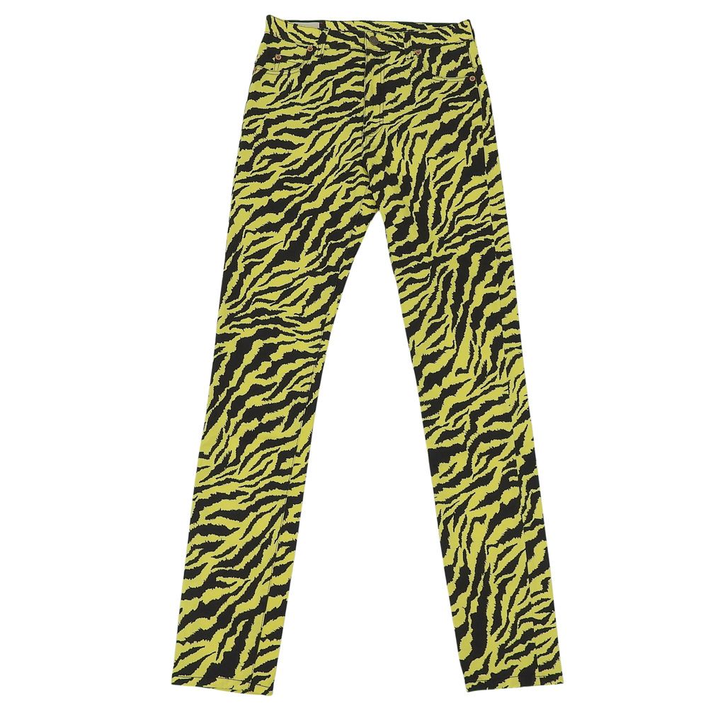 Gucci Like Zebra Print Straight Denim Yellow 26 Jeans