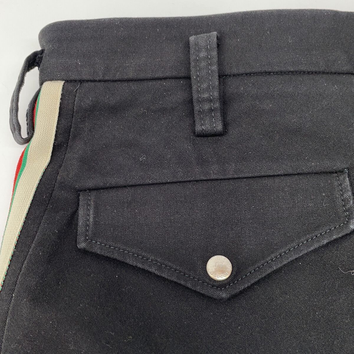 Gucci Black Side Line Gabardine Stretch Pants 44 — view 8