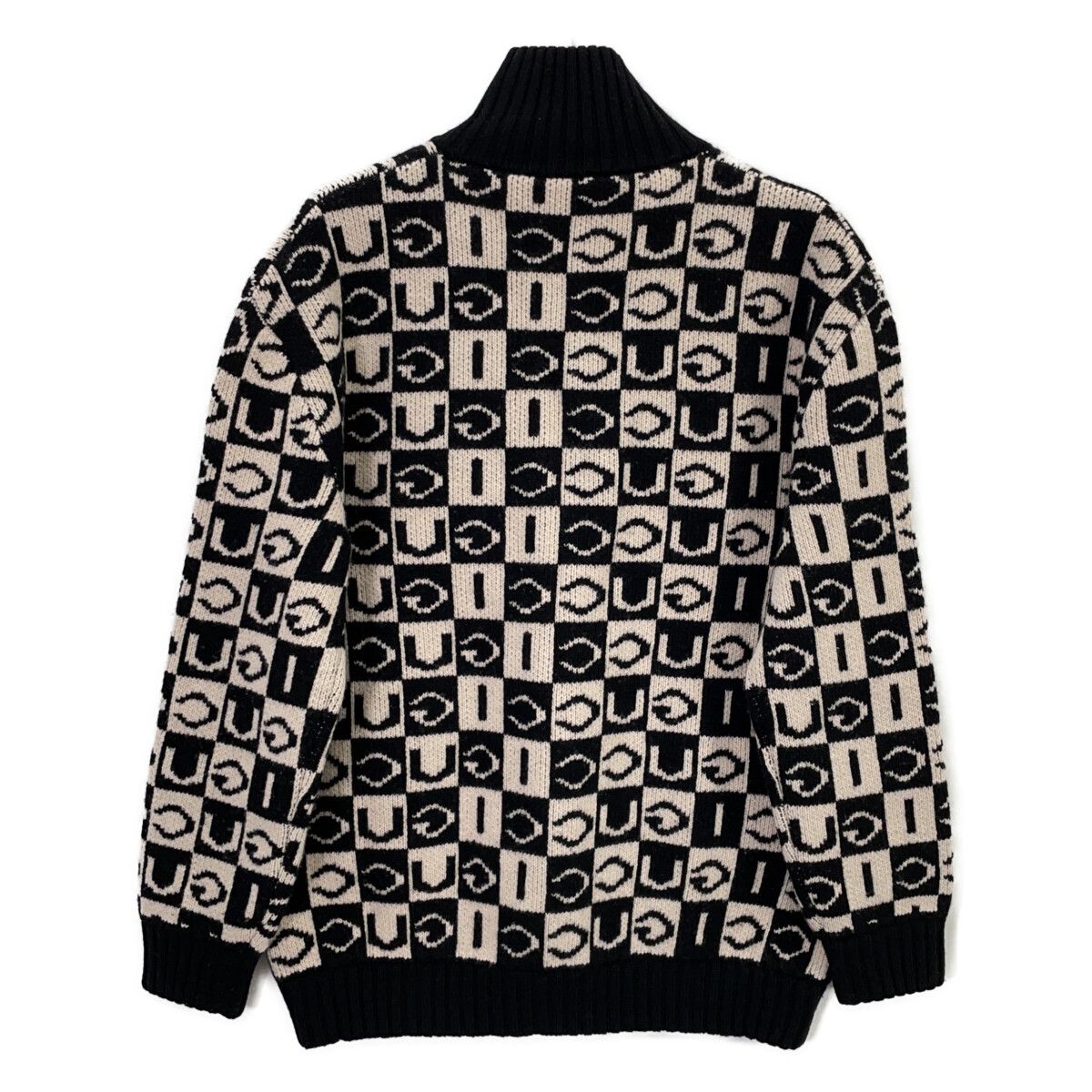 Gucci Black White Logo Jacquard Zip Up Knit Jacket XS — view 2