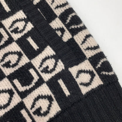 Gucci Black White Logo Jacquard Zip Up Knit Jacket XS — view 8