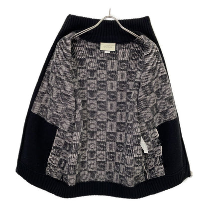 Gucci Black White Logo Jacquard Zip Up Knit Jacket XS — view 9